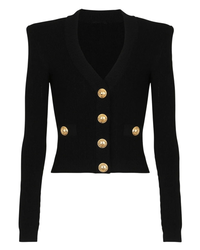 black gold button cardigan