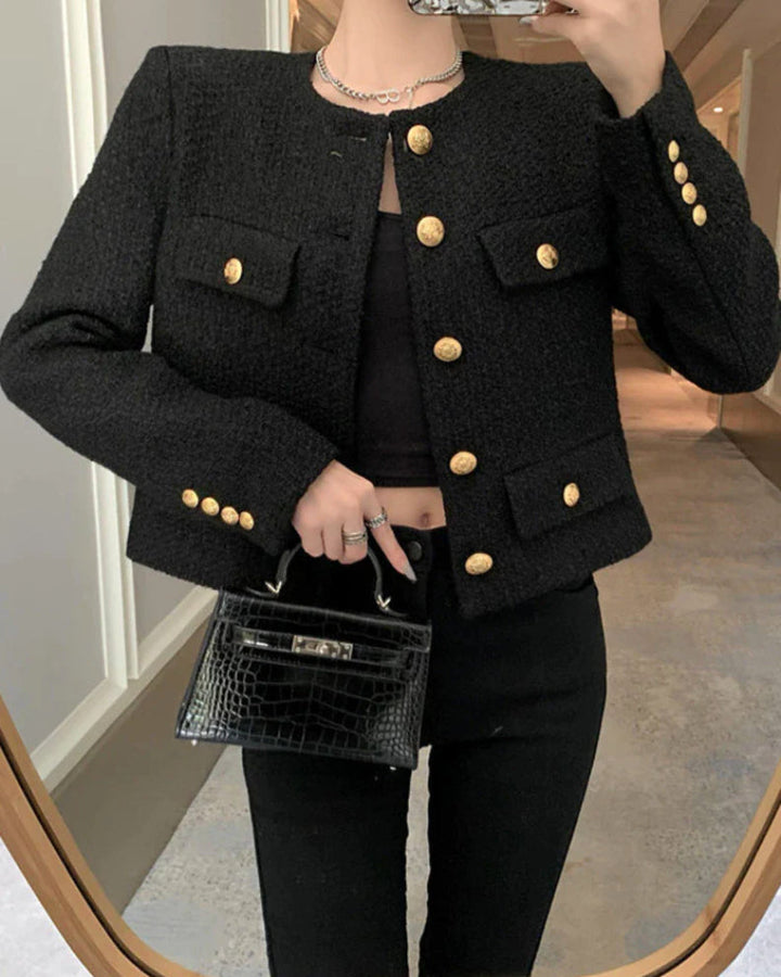 ジャケット・アウター sheller gold button check tweed jacket gold button check tweed jacket – shéller / シェリエ