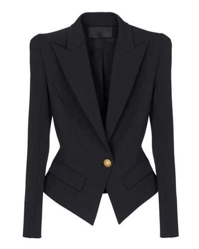 Black Gold Button Blazer